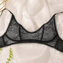 Sujetador inalambrico de encaje floral negro para mujer, sujetador sexy sin aros con copa ultrafina, lenceria transpirable y comoda con cierre trasero y tirantes ajustables, adecuado para fiestas, citas de pareja y uso diario