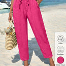 Pantalones de cintura con cordon con bolsillo oblicuo