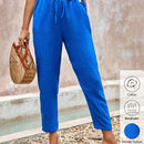 Pantalones de cintura con cordon con bolsillo oblicuo