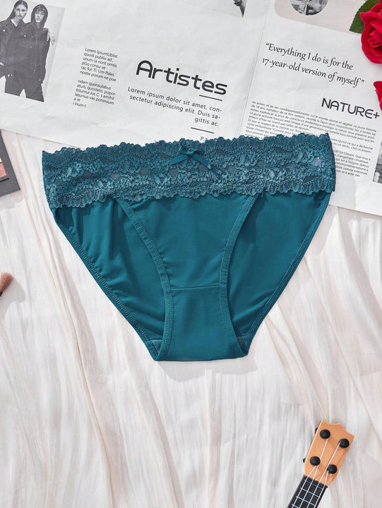 3 piezas de bragas para damas de media altura con encaje, comodas, frescas y sin rastro con diseno de triangulo