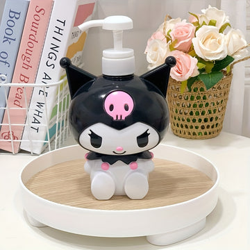 Dispensador de Jabón de Personaje de Dibujos Animados 3D de Sanrio - Gran Capacidad, Diseños de Hello Kitty, Kuromi, My Melody, Cinnamoroll, Botella de Plástico Fácil de Usar para Champú y Gel de Ducha, No Necesita Electricidad, 1 pieza