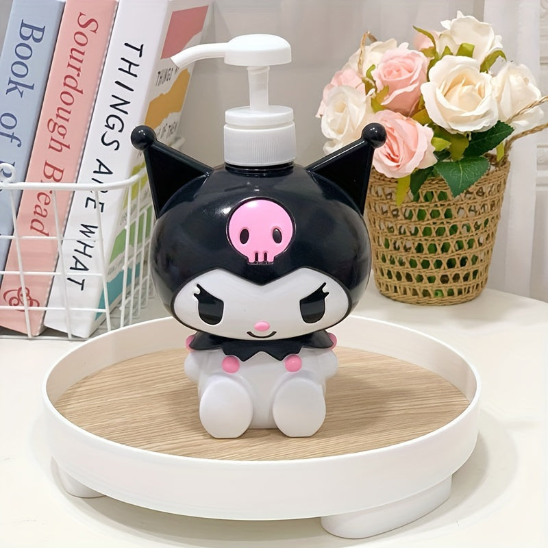 Dispensador de Jabón de Personaje de Dibujos Animados 3D de Sanrio - Gran Capacidad, Diseños de Hello Kitty, Kuromi, My Melody, Cinnamoroll, Botella de Plástico Fácil de Usar para Champú y Gel de Ducha, No Necesita Electricidad, 1 pieza