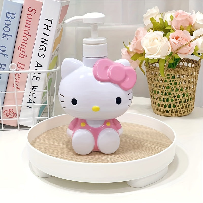 Dispensador de Jabón de Personaje de Dibujos Animados 3D de Sanrio - Gran Capacidad, Diseños de Hello Kitty, Kuromi, My Melody, Cinnamoroll, Botella de Plástico Fácil de Usar para Champú y Gel de Ducha, No Necesita Electricidad, 1 pieza