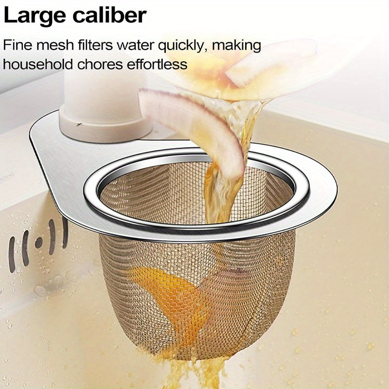1pc Colador de Fregadero de Cocina en Forma de Cisne de Acero Inoxidable - Cesta de Drenaje de Malla Fina con Diseño Colgante para una Eficiente Separación de Residuos Alimentarios, Ayuda para las Tareas Domésticas | Diseño en Forma de Cisne | Colador de