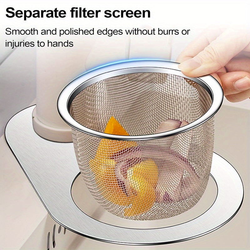 1pc Colador de Fregadero de Cocina en Forma de Cisne de Acero Inoxidable - Cesta de Drenaje de Malla Fina con Diseño Colgante para una Eficiente Separación de Residuos Alimentarios, Ayuda para las Tareas Domésticas | Diseño en Forma de Cisne | Colador de