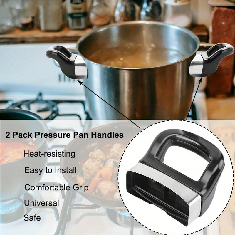 2 juegos de Mango de Soporte Lateral para Cocina, Mango de Oreja para Sartén de Presión, Mango Lateral Universal para Utensilios de Cocina, Mango de Oreja para Olla de Sopa y Olla a Presión, Mango de Reemplazo para Olla, Accesorios para Ollas