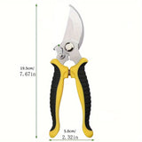 Tijeras de poda de jardinería de acero inoxidable - Mango ergonómico antideslizante de goma, herramienta eficiente para cortar ramas | Carga de primavera para un fácil retorno | Esencial para el cuidado del césped y la poda de árboles frutales, podadora