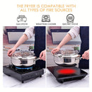 1 pieza, freidora de tempura de gran capacidad con control de aceite, termómetro, tapa y recubrimiento antiadherente - 2,2 litros, diámetro de 6,5" para cocción uniforme - Ideal para freír verduras, carnes y mariscos - Uso en cocina y fiestas, freidora p