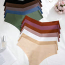 Set de 12 bragas adhesivas sin costuras de triangulo para damas en multiples colores