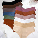 Set de 12 bragas adhesivas sin costuras de triangulo para damas en multiples colores