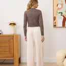 Aralina pantalon ancho estilo chandal con bolsillos y detalles de costura de pinzas