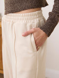 Aralina pantalon ancho estilo chandal con bolsillos y detalles de costura de pinzas