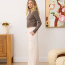 Aralina pantalon ancho estilo chandal con bolsillos y detalles de costura de pinzas