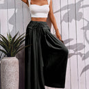 Pantalones de pierna ancha para mujer, uso casual de verano, cintura elastica, pantalones holgados con bolsillos