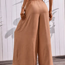 Pantalones de pierna ancha para mujer, uso casual de verano, cintura elastica, pantalones holgados con bolsillos