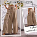 Pantalones de pierna ancha para mujer, uso casual de verano, cintura elastica, pantalones holgados con bolsillos