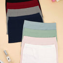 Set de 8 pantalones cortos tipo boyshort de cintura alta, transpirables, elasticos y comodos, de diseno simple, con ropa interior de costilla para mujer - lenceria y ropa interior esencial para uso diario
