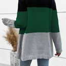 Lune cardigan con parches de colores contrastantes, informal y de moda para uso diario