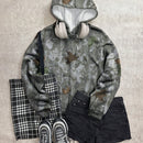 Attitoon sudadera con capucha estampada con camuflaje de ramas de arbol vintage, adecuada para otono/invierno