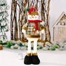 1/3 Nuevo Retro de Navidad Copo de Nieve Tela a Cuadros Telescópica Muñeca Hotel Centro Comercial Decoración Navideña Adornos