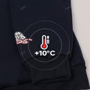 Sudadera con capucha, cordon y estampado grafico "feliz navidad" de moda minimalista en color rojo festivo para mujer, calida para otono/invierno