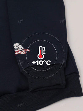 Sudadera con capucha, cordon y estampado grafico "feliz navidad" de moda minimalista en color rojo festivo para mujer, calida para otono/invierno