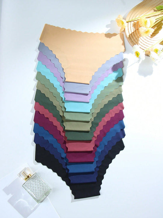 Conjunto de 12 piezas de ropa interior tipo bikini ondulada sin rastros, calzoncillos con forma de abanico, suaves y comodos, ropa interior para damas sexy de cintura baja que no se marca en la bottom