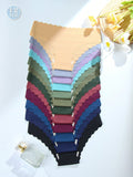 Conjunto de 12 piezas de ropa interior tipo bikini ondulada sin rastros, calzoncillos con forma de abanico, suaves y comodos, ropa interior para damas sexy de cintura baja que no se marca en la bottom