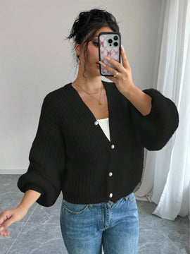 Essnce cardigan holgado y tejido suelto, manga larga informal para otono/invierno