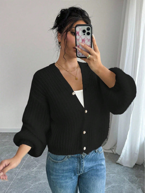 Essnce cardigan holgado y tejido suelto, manga larga informal para otono/invierno