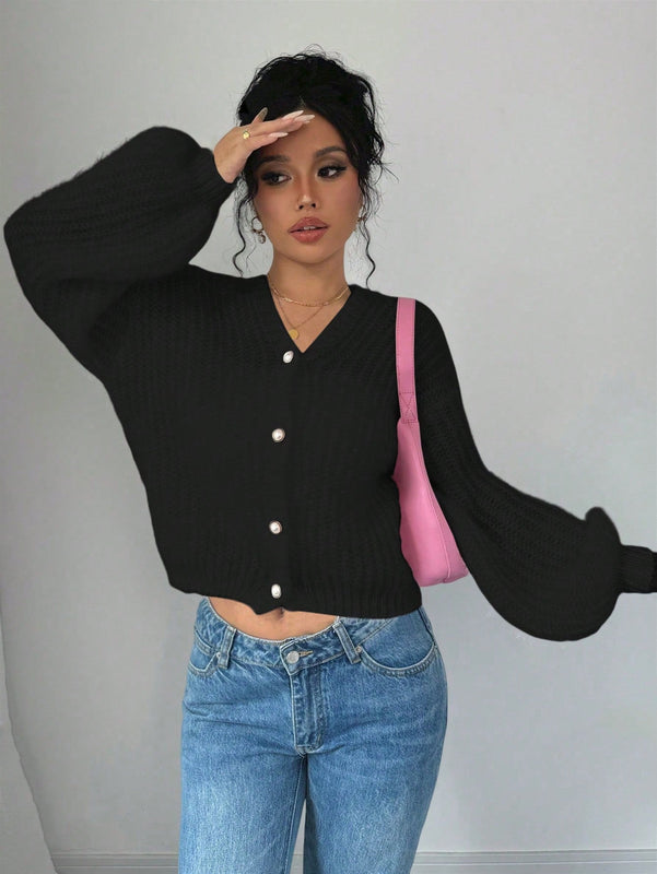 Essnce cardigan holgado y tejido suelto, manga larga informal para otono/invierno