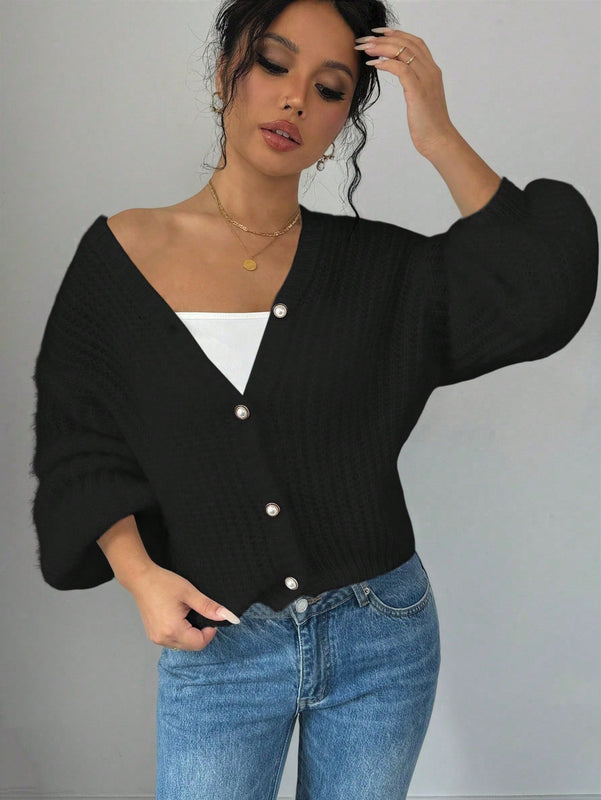 Essnce cardigan holgado y tejido suelto, manga larga informal para otono/invierno