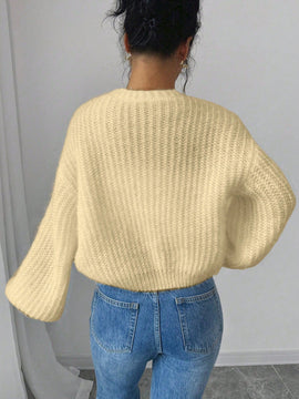 Essnce cardigan holgado y tejido suelto, manga larga informal para otono/invierno