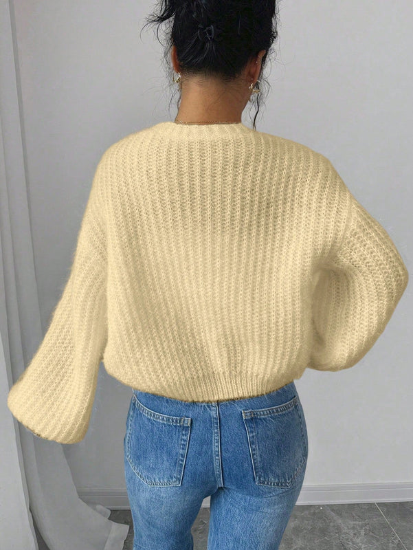 Essnce cardigan holgado y tejido suelto, manga larga informal para otono/invierno