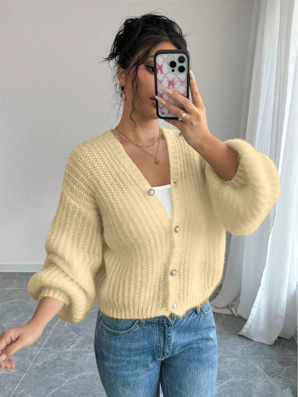 Essnce cardigan holgado y tejido suelto, manga larga informal para otono/invierno