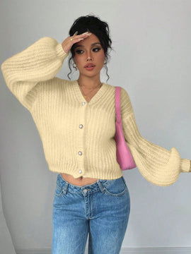 Essnce cardigan holgado y tejido suelto, manga larga informal para otono/invierno