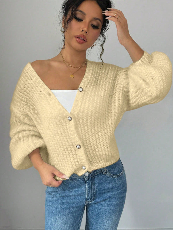 Essnce cardigan holgado y tejido suelto, manga larga informal para otono/invierno