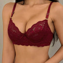 Dazy sujetador de encaje con parches, sexy y transparente, con aros y relleno push-up