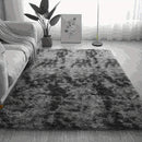 1pc Alfombra de Felpa Suave para Dormitorio, Alfombra de Poliéster Antideslizante, Estera Rectangular Negra para Sala de Estar, Decoración Festiva de Interior, Solo Limpieza en Seco