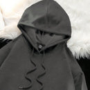 Ezwear sudadera informal tipo streetwear con lema, con corte holgado, estampado negro y rosa, para mujer, otono invierno