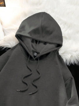 Ezwear sudadera informal tipo streetwear con lema, con corte holgado, estampado negro y rosa, para mujer, otono invierno