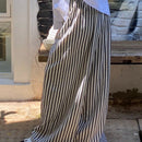 Dazy pantalones casuales informales de pierna ancha con cintura con cordon a rayas para mujer