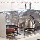 2 Piezas de Protector Antisalpicaduras de Aluminio para Cocina - Resistente al Calor y a Prueba de Aceite, Adecuado para Estufas de Gas e Inducción, Escudo Anti-Salpicaduras No Comestible, Barrera de Aceites para Cocinar, Protector de Encimera Doméstico