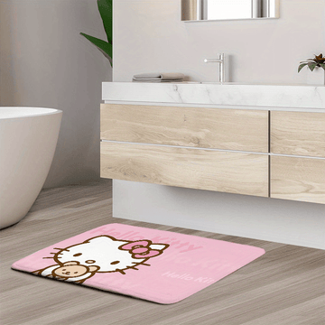 Tapete de entrada SANRIO Hello Kitty con diseño de caricatura, antideslizante, lavable a máquina, para sala, dormitorio o baño, decoración perfecta para fiestas y regalos