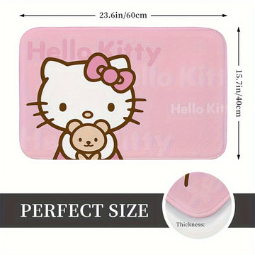 Tapete de entrada SANRIO Hello Kitty con diseño de caricatura, antideslizante, lavable a máquina, para sala, dormitorio o baño, decoración perfecta para fiestas y regalos
