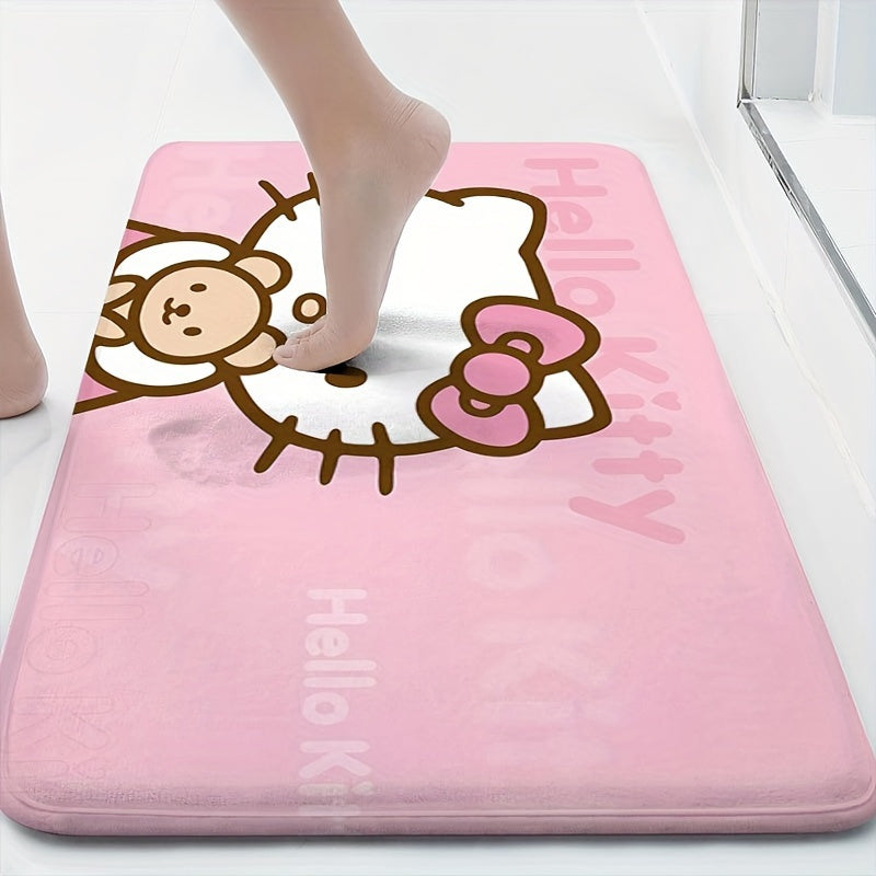 Tapete de entrada SANRIO Hello Kitty con diseño de caricatura, antideslizante, lavable a máquina, para sala, dormitorio o baño, decoración perfecta para fiestas y regalos