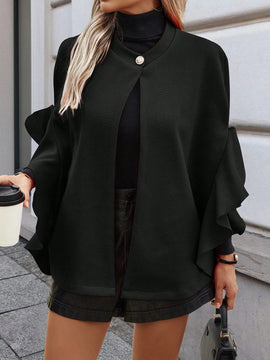 Clasi sueter de lana minimalista de unicolor con botones al frente y manga larga para mujer, uso casual diario