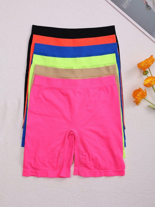 Paquete de 6 bragas tipo boxer informales y comodas de colores multiples, con efecto moldeador, para uso durante las cuatro estaciones, para mujeres
