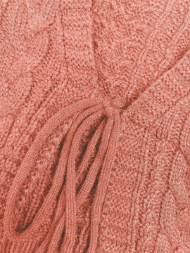 Moosta cardigan informal de manga de globo con nudo delantero de unicolor para otono/invierno