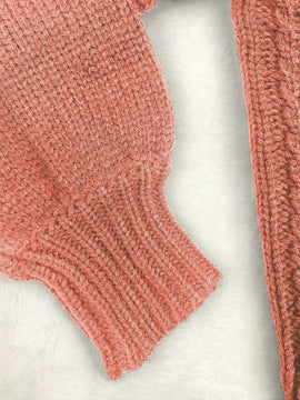 Moosta cardigan informal de manga de globo con nudo delantero de unicolor para otono/invierno
